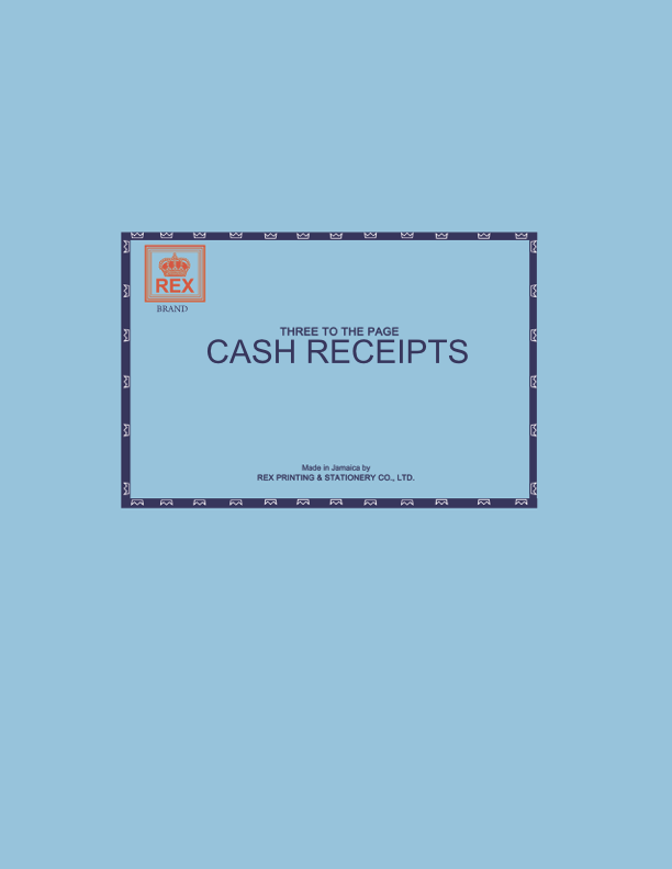 Cash Receipt Book (3-on Page) — 80 Pgs. With Carbon