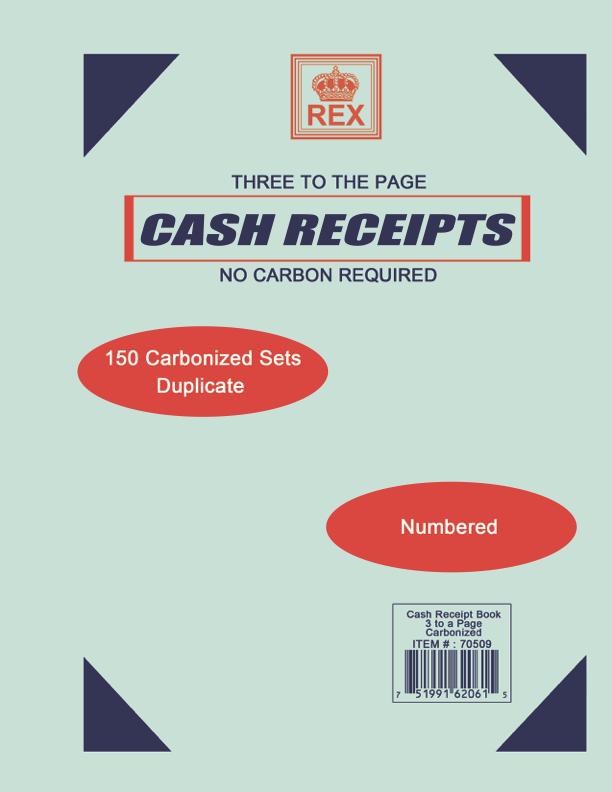 Cash Receipt Book (3-on Page)