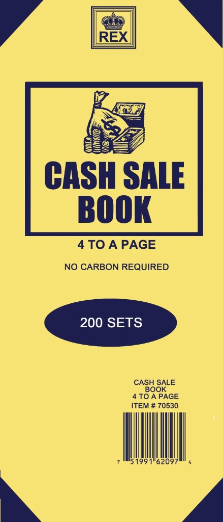 Cash Sale Book — 4-On Carbonized (200 sets)
