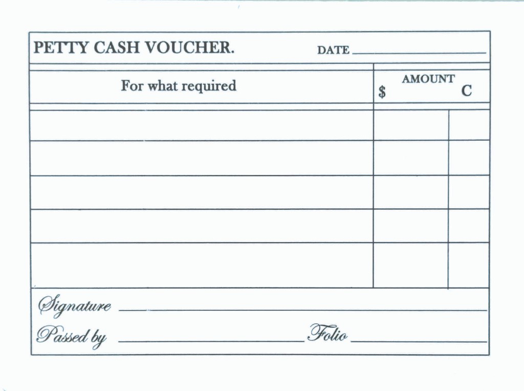 Petty Cash Vouchers Pad — Pad
