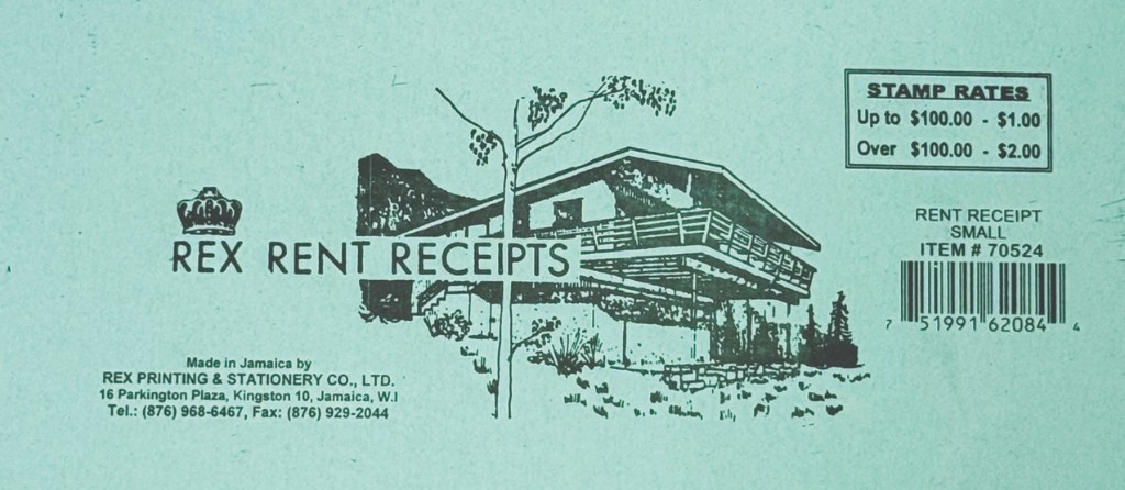Rent Receipt Book — Small Stub